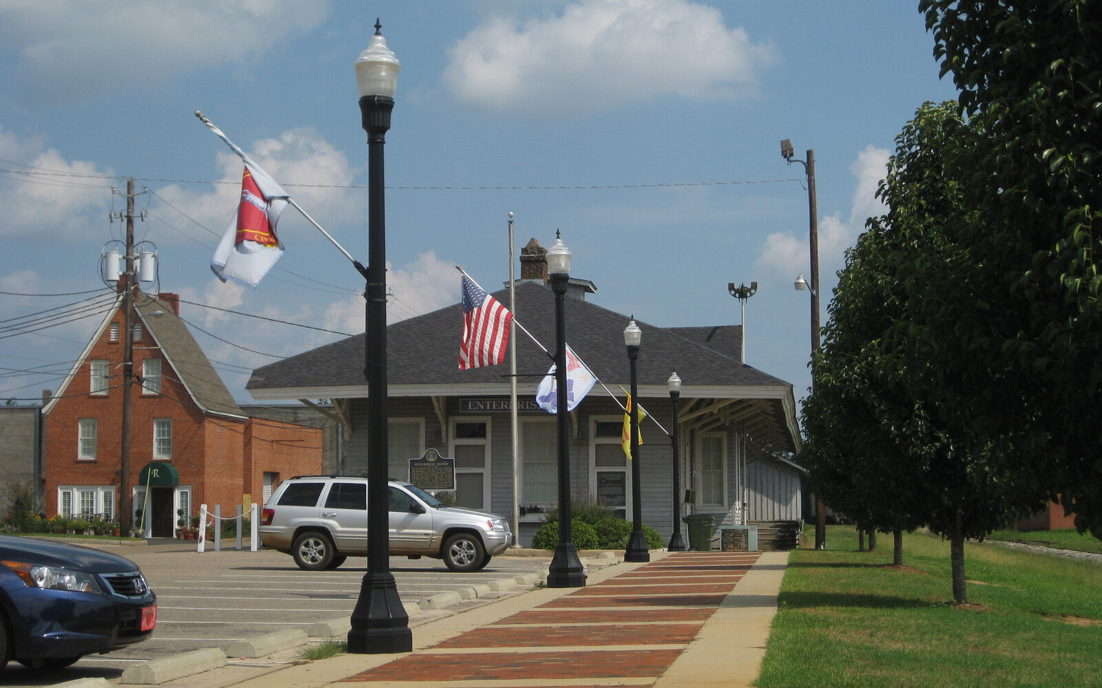 The historic depot museum in downtown Enterprise